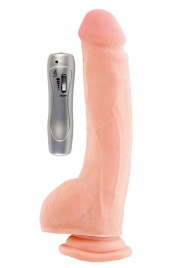 Телесный вибратор на присоске серии Elite - 17 см.