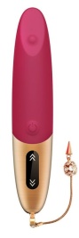Малиновый вибромассажер DYSIS BRIGHT - 12,6 см.