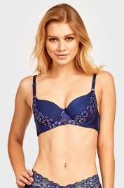 Бюстгальтер с формованными чашками, отделанными кружевом