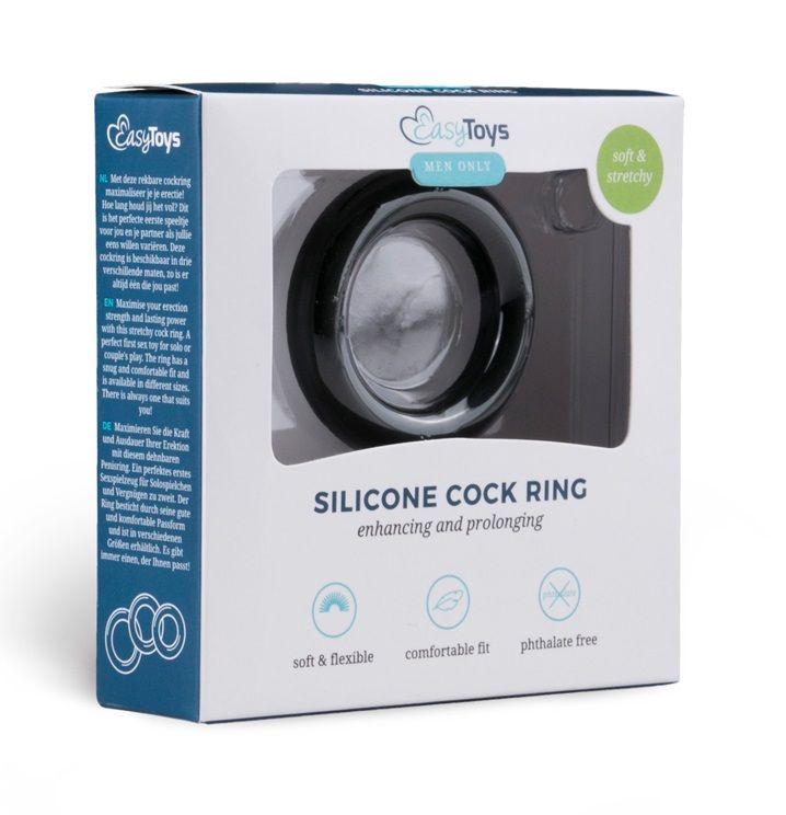 Черное эрекционное кольцо Silicone Cock Ring Small
