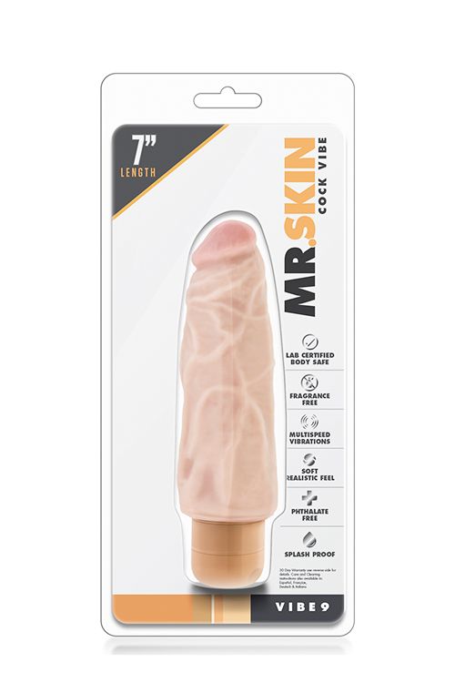 Рельефный вибратор-реалистик Dr. Skin Cock Vibe 9 - 17,8 см.
