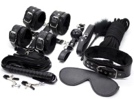 Набор черных БДСМ-аксессуаров Bandage Kits из 10 предметов