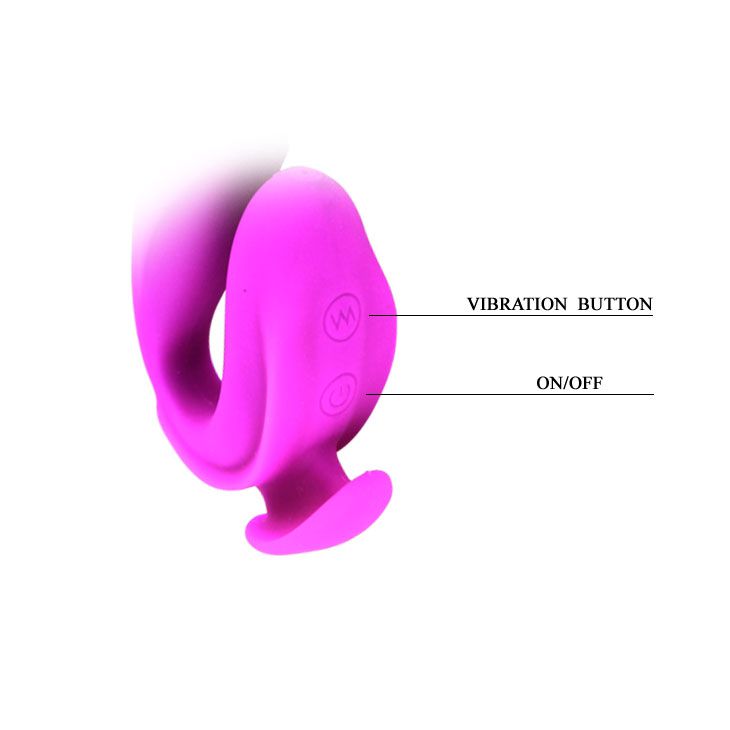 Перезаряжаемый вибромассажер с клиторальной стимуляцией - 21 см.