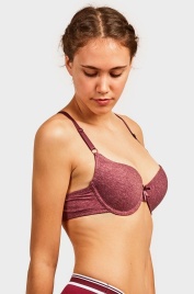 Бюстгальтер с формованными чашками из меланжевого хлопкового полотна