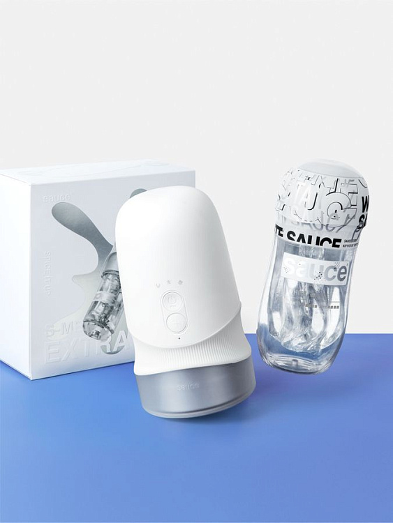 Белый автоматический мастурбатор Extra Sauce