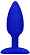 Синяя анальная пробка Glow с вибрацией и подогревом - 12 см.
