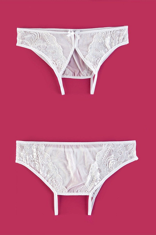 Эротические кружевные трусики из сеточки