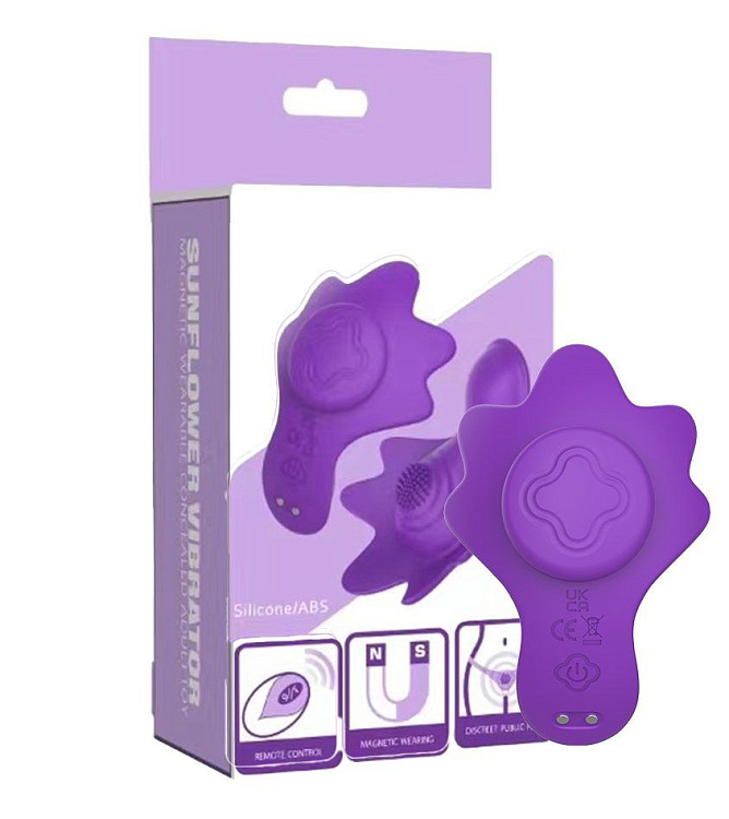 Фиолетовый вибратор в трусики с магнитным держателем