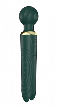 Зеленый двусторонний вибратор-wand Secwell - 22 см.