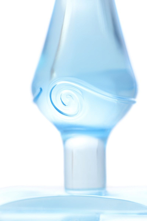 Голубая анальная втулка с ограничителем - 6,5 см.