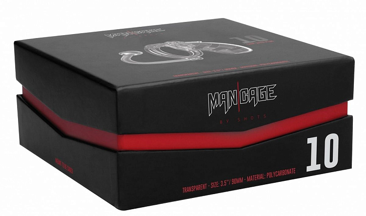 Прозрачный мужской пояс верности Cage With Plug 10 со съемной анальной пробкой