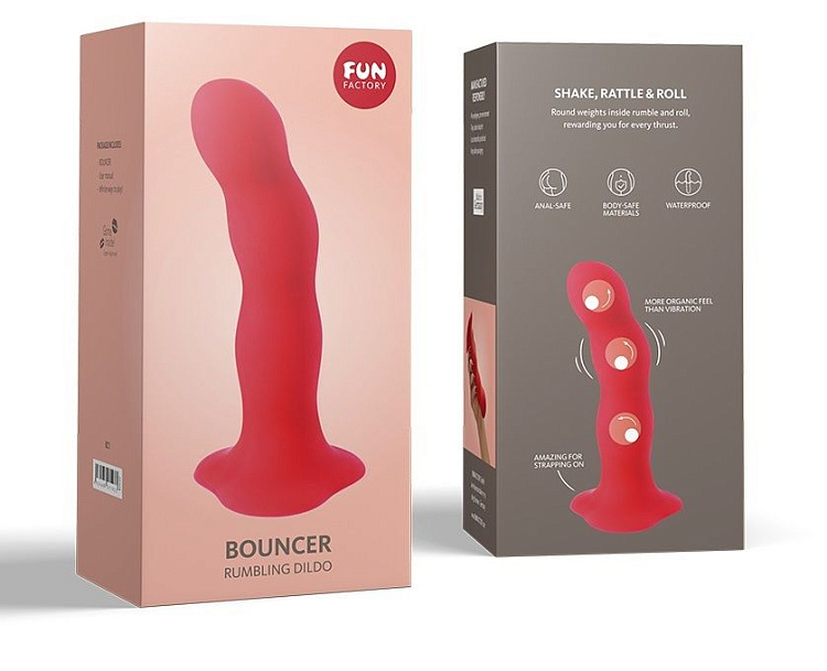 Красный фаллоимитатор Bouncer - 18,3 см.