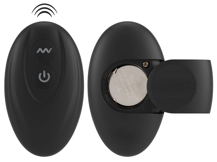 Черное эрекционное кольцо со стимуляцией промежности и анальной пробкой Cock Ring with RC Prostate Plug