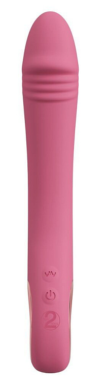 Розовый тонкий вибратор для точки G Slim G-Spot Rose - 21,4 см.