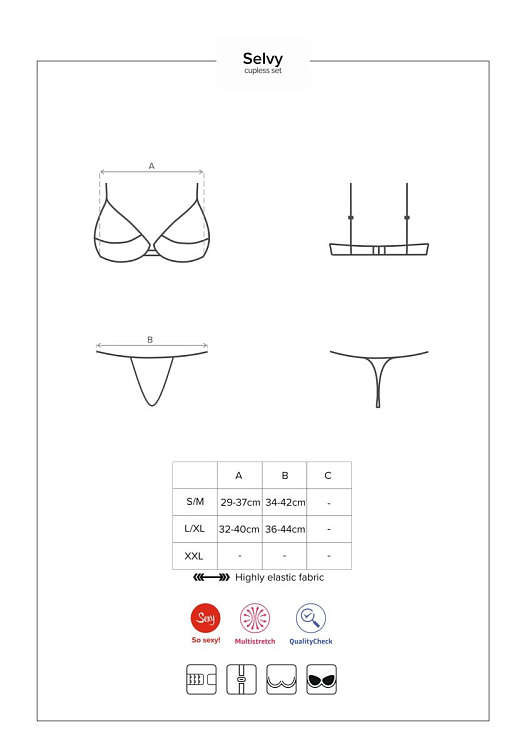 Пикантный комплект Selvy с открытой грудью