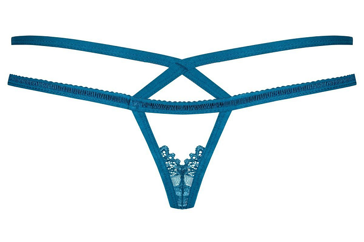 Яркие трусики-стринги с  окошком  и двойными бретелями