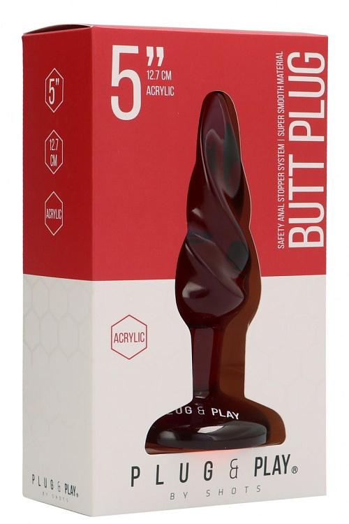 Красная витая анальная пробка Rounded 5 Inch - 12,7 см.