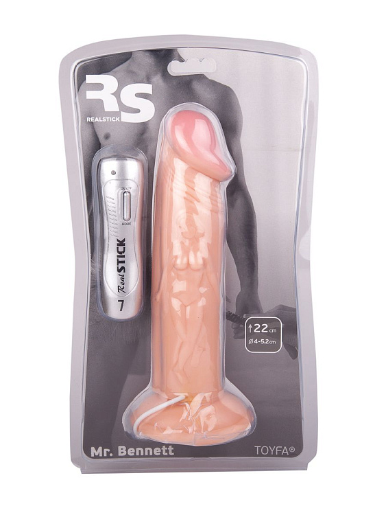 Вибратор с фигурками мужчины и женщины на стволе - 20 см.