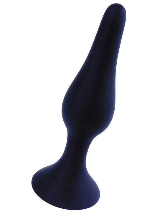 Черная анальная втулка на присоске - 10 см.