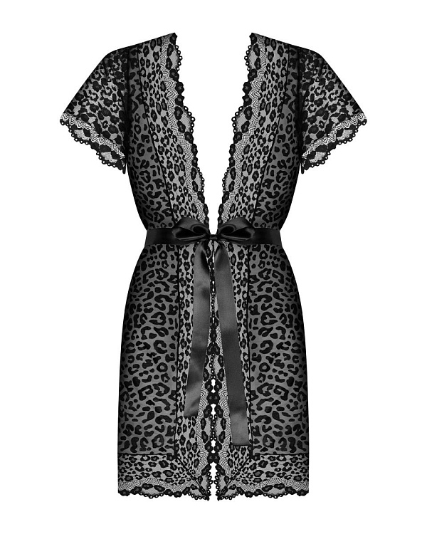 Кружевной пеньюар Giully с леопардовым принтом