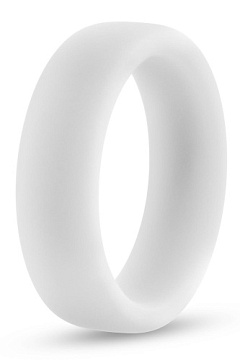 Белое люминесцентное эрекционное кольцо Silicone Glo Cock Ring