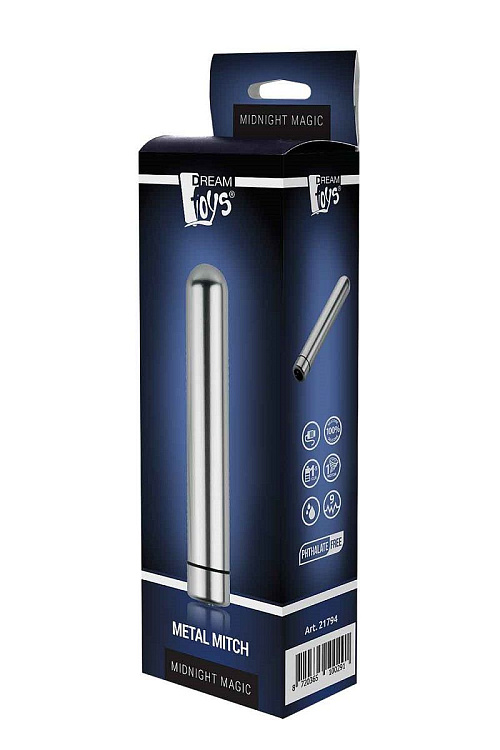 Металлический мини-вибратор Metal Mitch - 11,4 см.