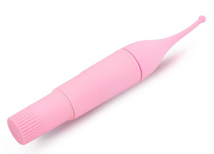 Нежно-розовый мини-вибратор для стимуляции клитора - 16 см.