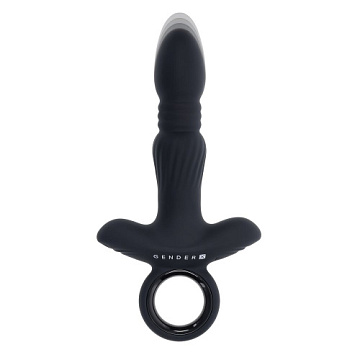 Черный анальный вибростимулятор с поступательными движениями Slayer - 20 см.