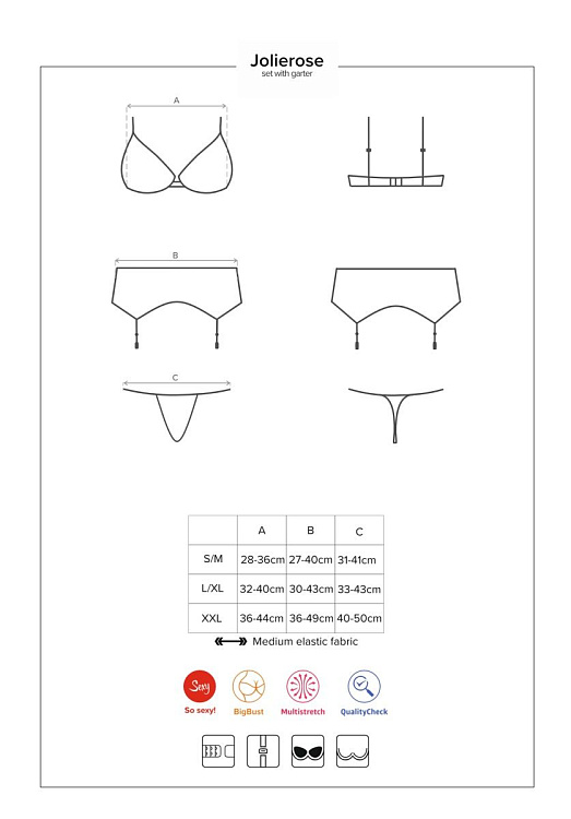 Пикантный кружевной комплект белья Jolierose