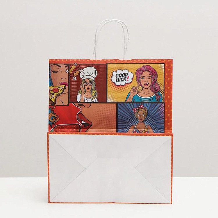 Подарочный крафтовый пакет Pop Art» - 32х19,5х37 см.