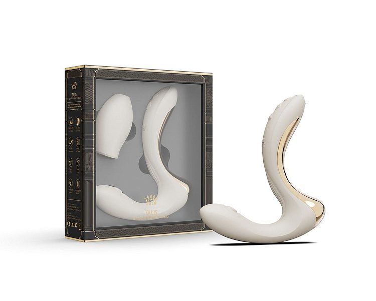 Белый вибромассажёр G-зоны Talis с пульсацией, вакуумной стимуляцией и функцией нагрева