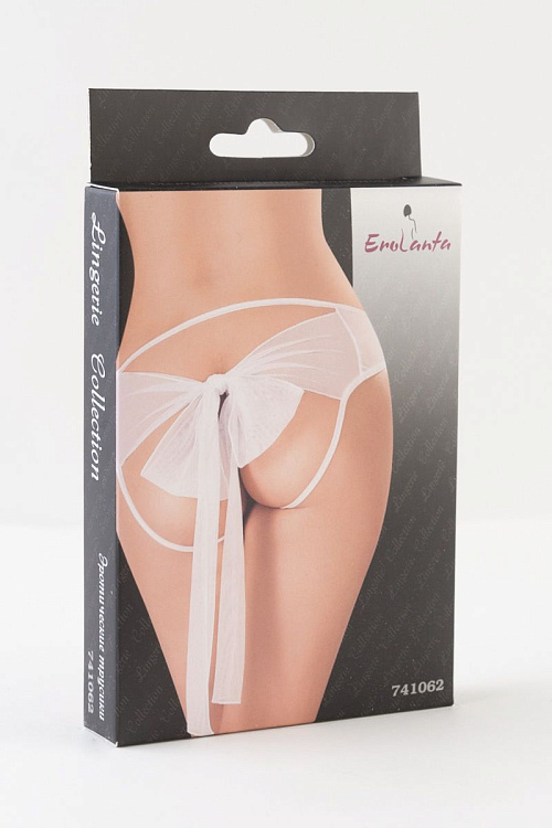 Эротические сетчатые трусики с бантом