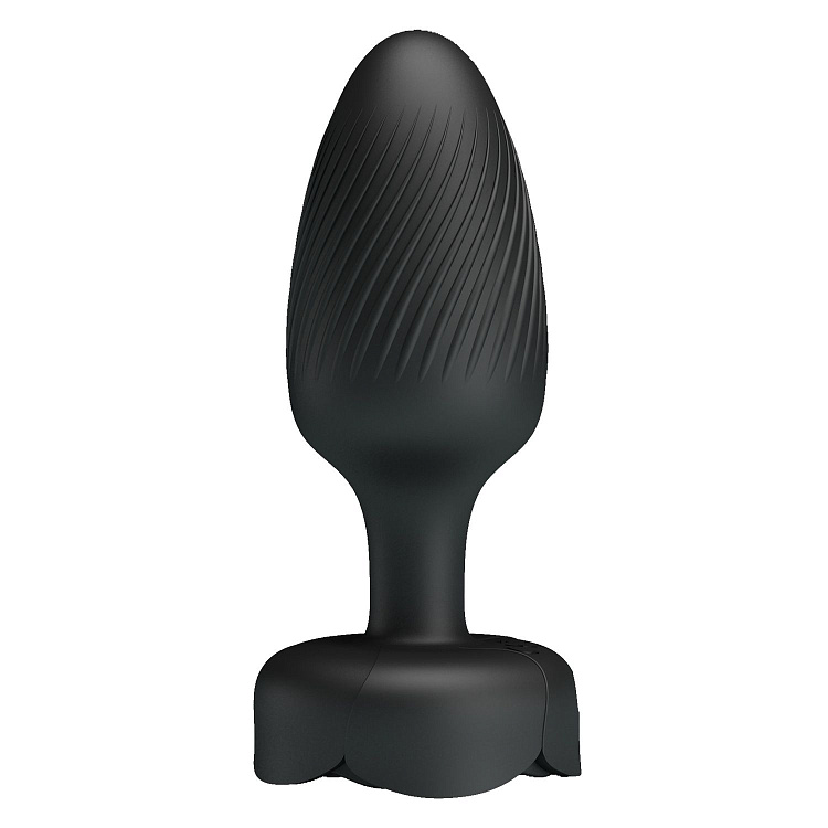 Черная анальная вибропробка с подсветкой Osborn - 9,8 см.