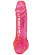 Розовый фаллоимитатор с расширенным основанием - 20,6 см.