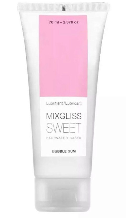 Смазка на водной основе Mixgliss Sweet с ароматом бабл-гам - 70 мл.