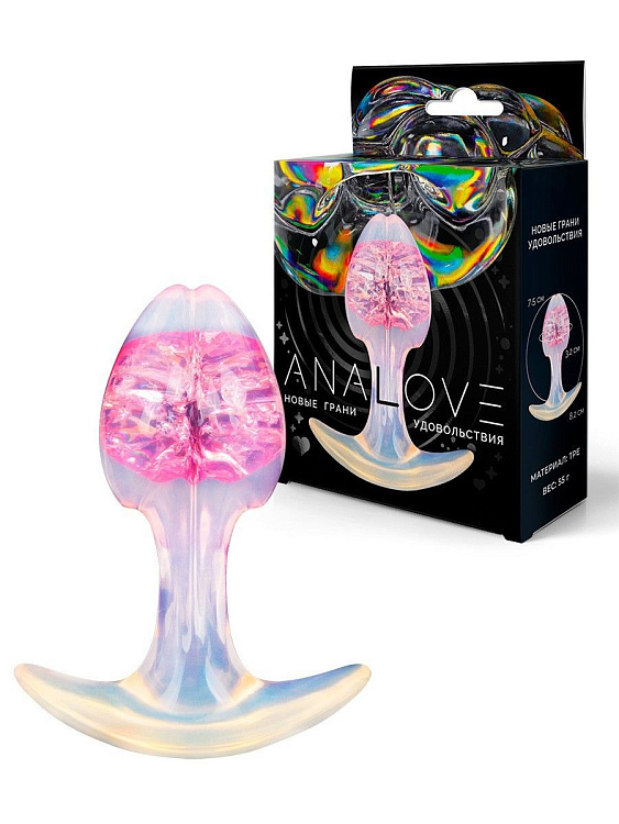 Розоватая анальная пробка - 8,2 см.