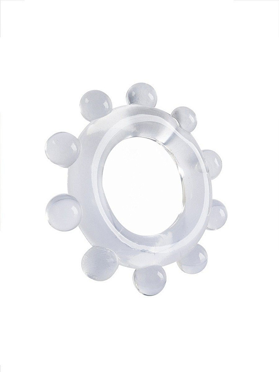 Прозрачное эрекционное кольцо со стимулирующими шариками