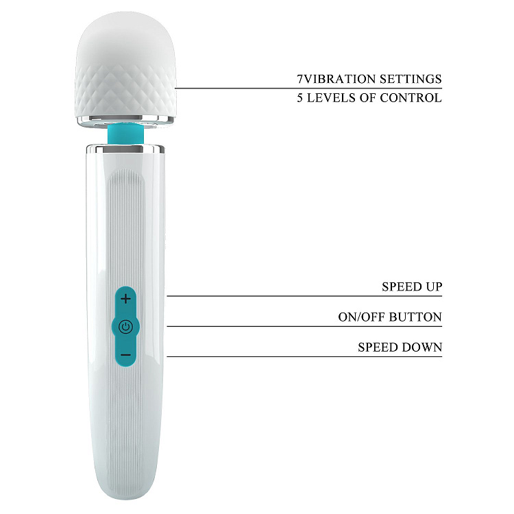 Белый wand-вибратор Azlins - 24 см.