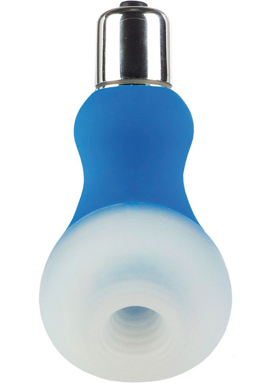 Голубой мини-вибратор Posh Silicone Ice Massager Tease со съемной насадкой для заморозки