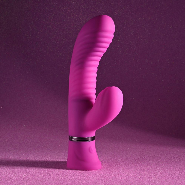 Розовый вибростимулятор-кролик Next Wave - 16,3 см.