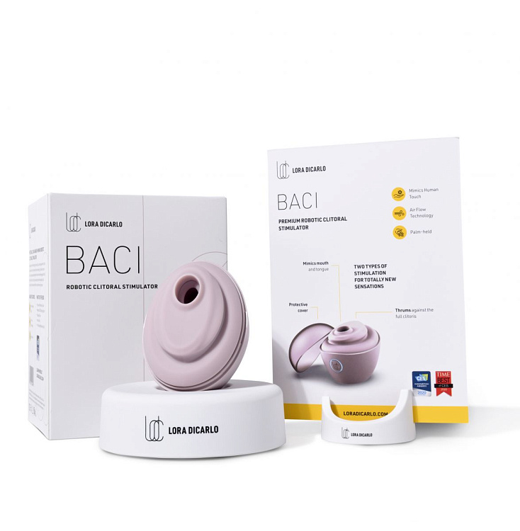 Нежно-розовый вакуумный стимулятор Baci Premium Robotic Clitoral Massager