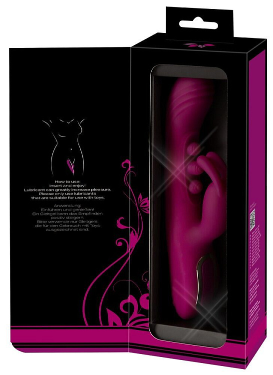 Лиловый вибратор-кролик 2 Function Vibrator Squirting - 22,5 см.