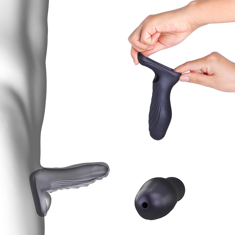 Сливовая силиконовая насадка на пенис с подхватом Manwan Ryzer