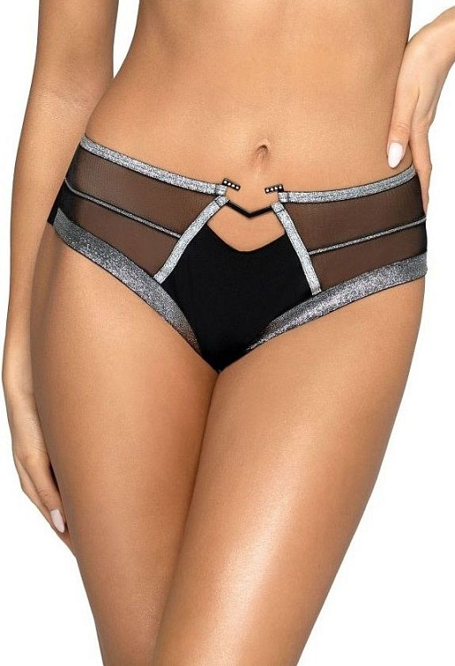 Трусики-бразилиана Halley с серебристой отделкой