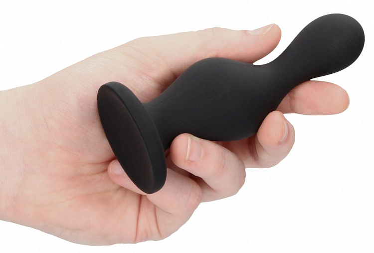 Черная анальная пробка Wave Butt Plug - 11,3 см.