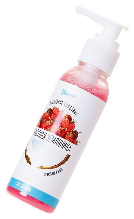 Гель для душа с афродизиаками  Страстная земляника  с ароматом земляники и кокоса - 100 мл.