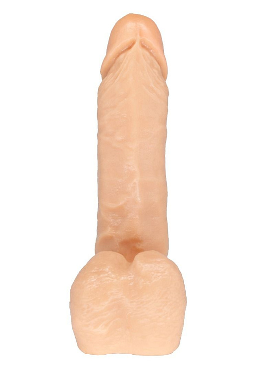 Телесный фаллоимитатор-насадка для трусиков с плугом - 18 см.