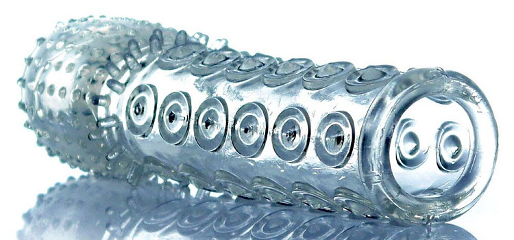 Прозрачная закрытая насадка на пенис - 13,5 см.