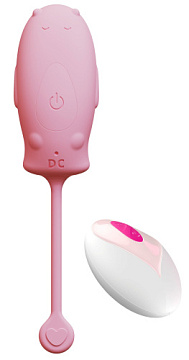 Розовое силиконовое виброяйцо с пультом ДУ