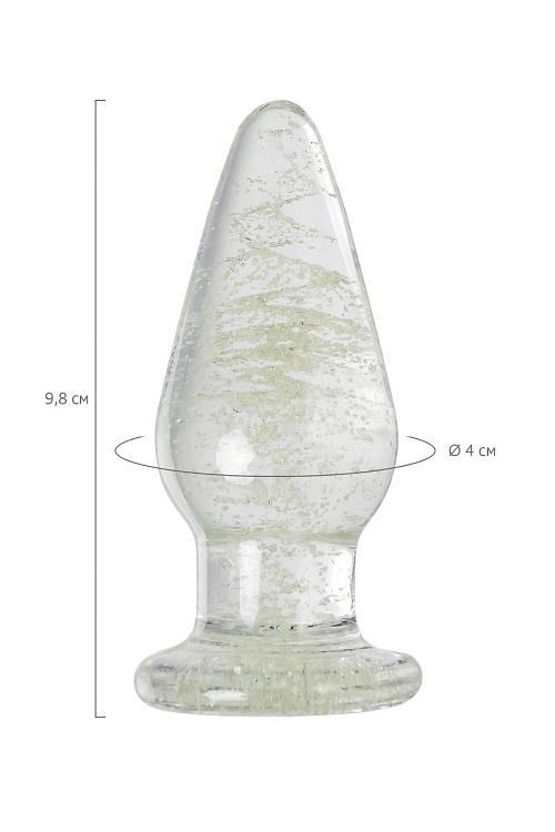 Прозрачная, светящаяся в темноте анальная втулка - 9,8 см.